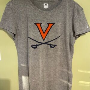 Russell Athletic Gray Tee with Orange & Navy Cavalier Logo